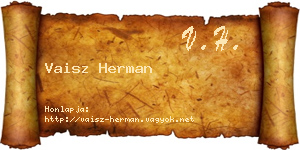 Vaisz Herman névjegykártya